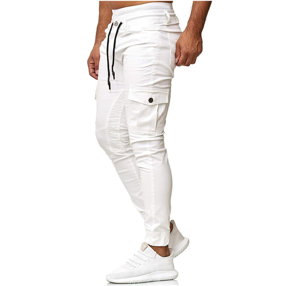 Men's Versatile Casual Sweatpants Woven Pocket Patchwork